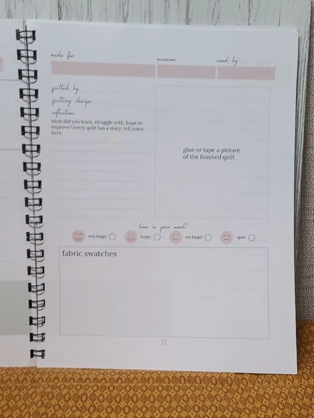 Quilting Journal — Spiral Softcover Pink Notebook for Notes & Planning NWT